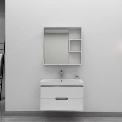 China Wholesale PVC Modern Wall Mounted White Cabinet Hotel With Mirror Smart Bathroom Cabinet for sale