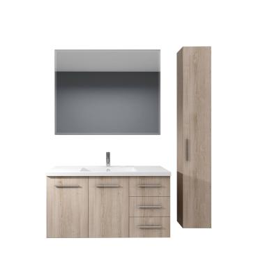 China 100cm Single Wall Mounted Modern Sink Bathroom Furniture Set Modern Furniture With Side Cabinet for sale