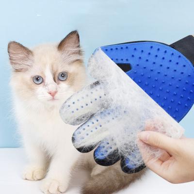 China Custom Dog Stocked Silicone Pet Hair Remover Gloves Cat Bath Grooming Gloves for sale