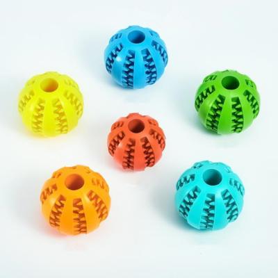 China Viable Free Sample Dropshipping Rubber Pet Driver Tooth Cleaning Ball Toy IQ Training Ball Dog Chew Toy for sale