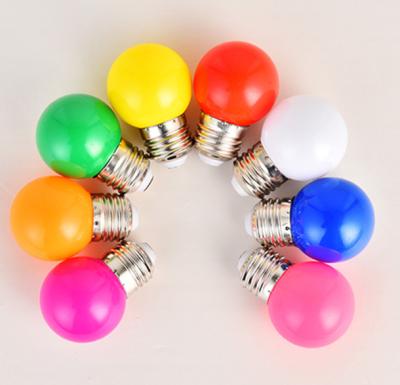 China Holiday Led E27 B22 E14 1W Color Light Plastic Led Bulb Lights With 8 Colors for sale