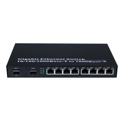 China GZ-LINK QoS OEM ODM 10/100/1000Mbps Full Gigabit 8 Ports SFP Fiber Optic Network Switch for sale