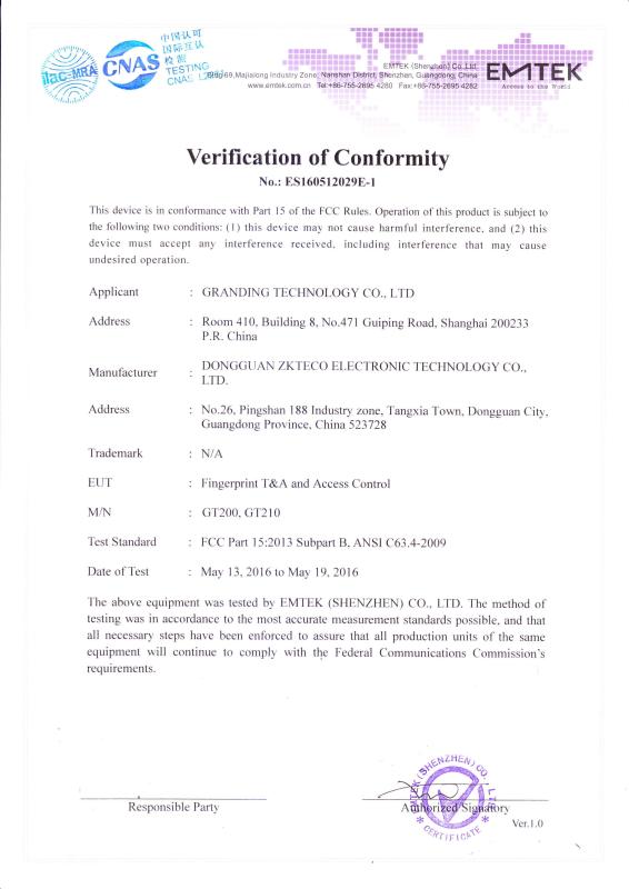 FCC - Granding Technology Co., Ltd.