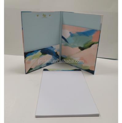 China Durable A4 Size Cardboard Folder With Metal Clip With Pad for sale