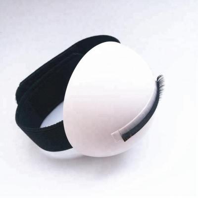 China Moderm White Eyelash Extension Hemisphere Holder with Hand Band Wrap Lick Egg Tray Holder for sale