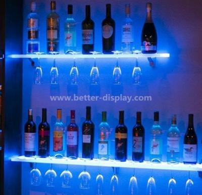 China Custom Acrylic Acrylic Led Wall Mounted Wine Racks for sale