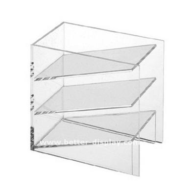 China Acrylic Promotional Desk 3 Layers Office Clear Acrylic Document Storage Box for sale