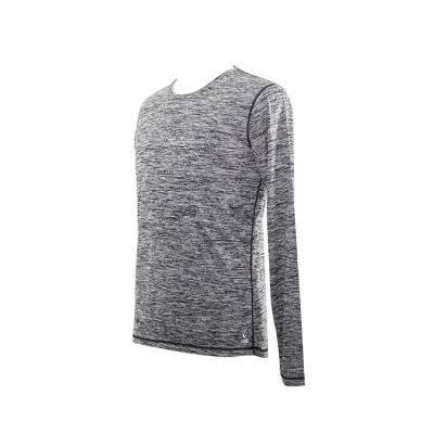 China 1/4 Gray Spandex Polyester Outdoor T-shirts Long Sleeve Pullover Zipper T-shirt O Collar Quick Dry Casual T-shirt Men Anti-Shrink for sale