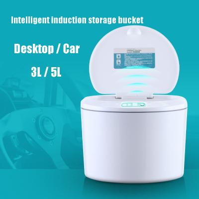 China Small Viable Intelligent Plastic Desktop Trash Bin Sensor Bin for sale