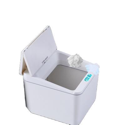 China Viable Hot Selling Table Top Square Collapsible Office Sensor Bin Small Trash Bin for sale