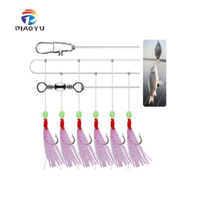 China PROFESSIONAL Outdoor Fishing Lures Fishing String Hook With Colorful Silk Baits for sale