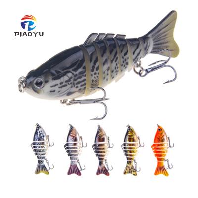 China Hot Selling Artificial ABS Piaoyu 16g/10cm Hard Realistic 6 Segmented Fish Lures Multi Jointed Fishing Lures Swim Baits for sale