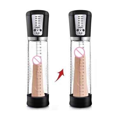 China ABS+PC Male Adult Penis Enlargement Toy Electric Sex Dildo Enlarger Pump For Men for sale