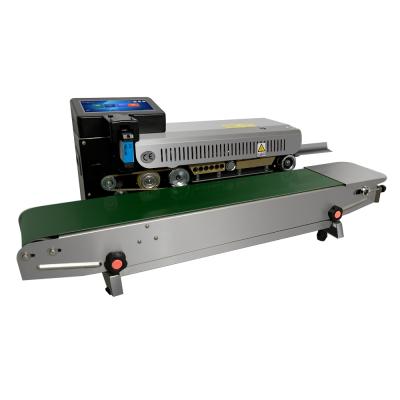 China Hotels Automatic Horizontal Continuous Plastic Bag Strip Sealing Coding Machine for sale