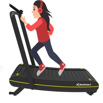 China PVC self generating LED screen curve treadmill running cardio machine fitness equipment home use woodway treadmill for sale