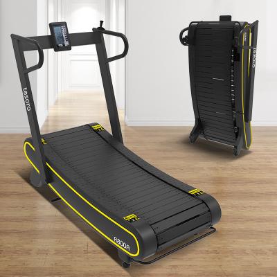 China New Design Commercial Folding Self Producing Manual Fitness Curve Semi-Commercial Treadmill Air Runner Bodybuilding for sale