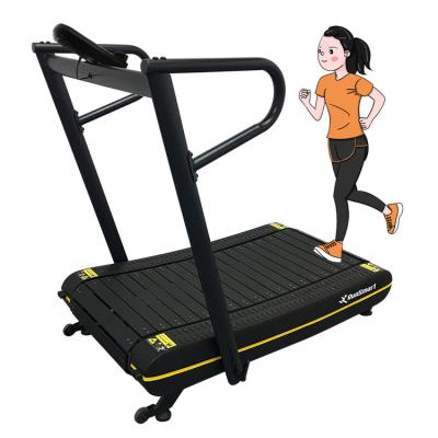 China Domestic Best Price Stock Machine Folding Non-motorized Manual Walking Fitness Treadmill Curved Treadmill for sale