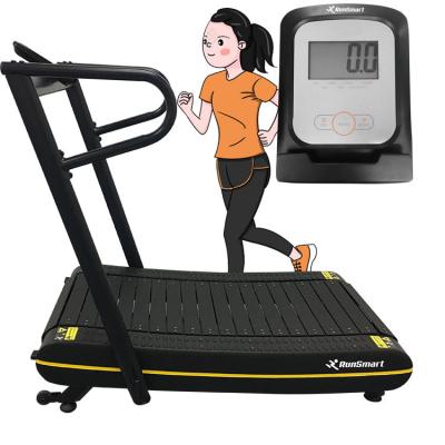 China Hot Selling Curved Home Treadmill Folding Home Fitness Equipment Manual Running Machine Without Motor for sale