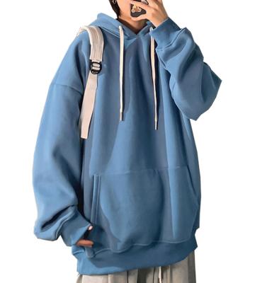 China Anti-Wrinkle Plus Size Mens Fleece Cotton Hoodie Heavy Drop Shoulder Thick Hoodie For Winter for sale