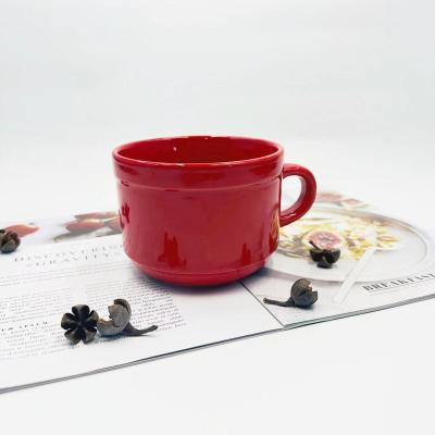 China Sustainable Wholesale Vintage Ceramic Mug Christmas Mug Ceramic Cups Red Ceramic Mug Manufacturers for sale