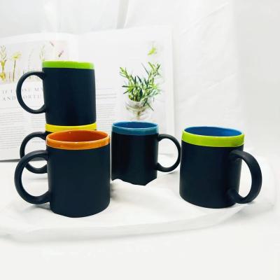 China Sustainable Wholesale High Quality 11oz Sublimation Mug Customized Mugs Matte Black Mug for sale