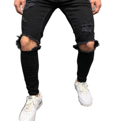 China New Men's Fashion Breathable Mid-waist Hollow Out Jeans And Hole Tight-fitting Pants Fashion for sale