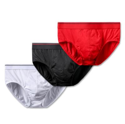 China Breathable Cotton Briefs Men's Mid-Rise Solid Color Underwear Men's Briefs Underwear for sale