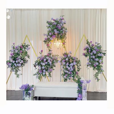 China Wedding event table decoration Wedding Stage Decoration Floral Backdrop Artificial Flowers Runners for Backdrop Decoration for sale