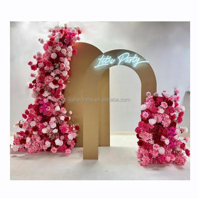 China Wedding event table decoration Wholesale Customized Flower Row Arch Artificial Triangles hanging Floral Flower Runners For Wedding for sale