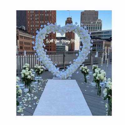 China Wedding stage decoration Luxury Floral Arrangement Wedding Arch Backdrop White Rose Artificial Flower Row Party Backdrop Window Decor for sale