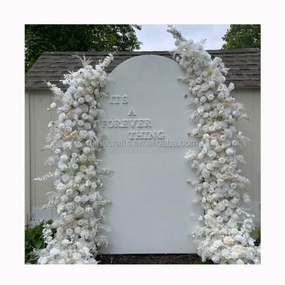 China Wedding stage decoration Wedding Floral Backdrop Decor White Flower Row Table Runner Artificial Silk Arch Flowers for Wedding Arch Arrangement for sale