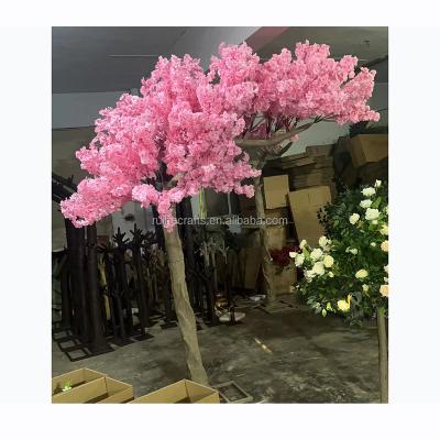 China Wedding table decoration 2.5m 250cm indoor wedding decorative pink sakura flower arch tree canopy artificial cherry blossom trees for sale