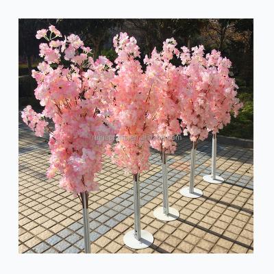 China Wedding table decoration New Wedding Props Pink Cherry Blossom Tree Iron Tree Road Lead Decorative Floral Arrangements Stands for sale