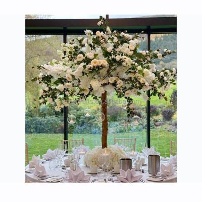 China Wedding table decoration Simulated cherry blossom rose table tree indoor wedding decoration christmas flower tree for wedding celebration for sale