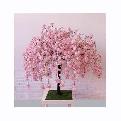 China Wedding table decoration Indoor outdoor wedding decor pink artificial cherry bloom tree for wedding table centerpiece decor for sale