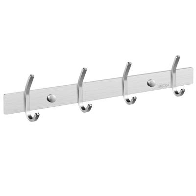 China Factory Sustainable Kitchen Bathroom Wall Coat Rack Stainless Steel Wall Mounted Towel Coat Hanger Clothes Hook Rack for sale