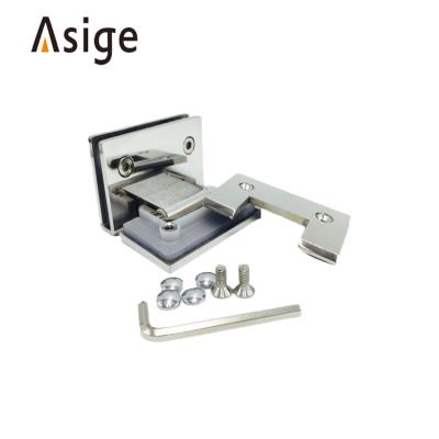 China Easy To Install And Durable Single Side Bevel Square Nickel Glass Mirror Bathroom Hardware Easy Installation Brass Glass To Wall Shower Door Hinge for sale