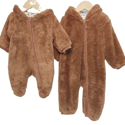 China Hot Sale 100% Polyester Footie Baby Onesie Knitted Infant Sleeper Romper for sale