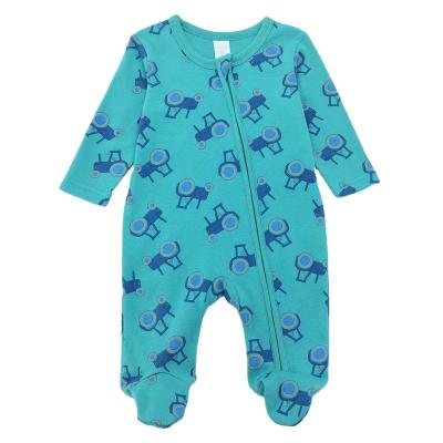 China Newborn Baby Clothes Baby Sleeeves Long Rib Baby Rompers Low Collar Long Sleeve With Footie for sale