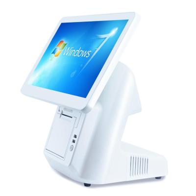 China Wi-Fi& bluetooth card reader fingerprint i-button touch POS machine VFD dual screen thermal printer all in one POS full system 1920*1080 for sale