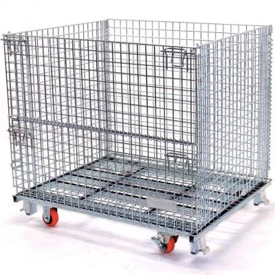 China Corrosion Protection Ladder Safety Galvanize Heavy Duty Wire Mesh Pallet Cage for sale