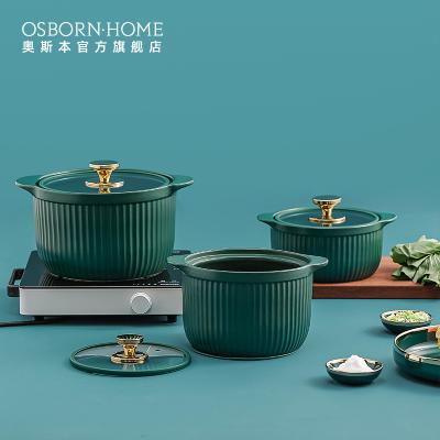 China OSBORN Light Luxury Ceramic Stocked Casserole Dish Insulated Casserole Casserole with Lid Cookware Set for sale