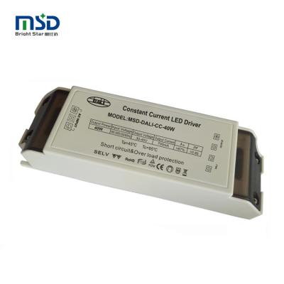 China LED lighting IEC62386 5 years warranty DALI 40W 27-42v 34-57v DALI Dimmable constant current pfc EMC led driver switching power supply for sale