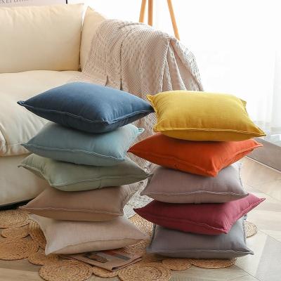 China PORTABLE Nordic Style Velvet Edge Cushion Cover For Home Decor Sofa Living Room Car Decorative Pillow Case Housse De Cushion 45*45 for sale