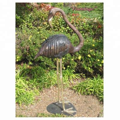 China Europe Best Selling Casting Life Size Metal Flamingo Statue Bronze Sculpture For Sale for sale