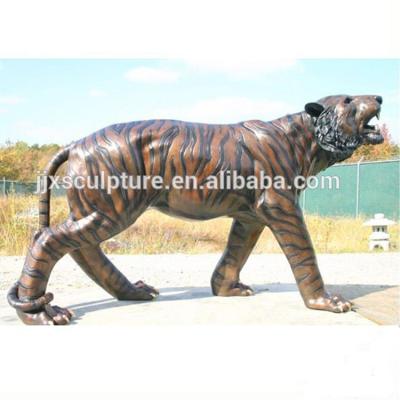 China Life Size Bronze Sculptures Tiger Brass Statue Animals Of Europe Outdoor Garden Decor for sale