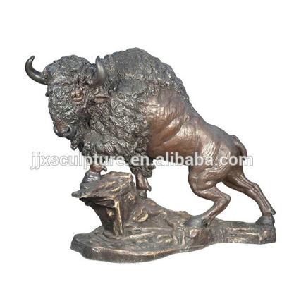 China Europe Bison Statue Bronze Life Size Sculpture for sale