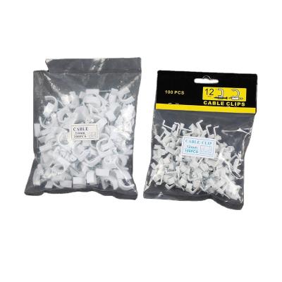 China Electrical Accessories Around Pipe Steel Fixed U-Edge PVC Wire Nail Clip Plastic Steel Square for sale