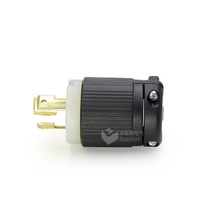 China 15 Amp Industrial 125 Volt , Straight Blade Plug NEMA BL515P US Industrial Grade Locking Plug for sale