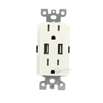 China Residential / Multipurpose Fast Shipping High Quality Duplex Receptacle USB Wall Outlet 4.2A Receptacles for sale